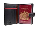 Visconti BD15 Multi Colored Passport Travel Holder/Wallet (Black/Orange)