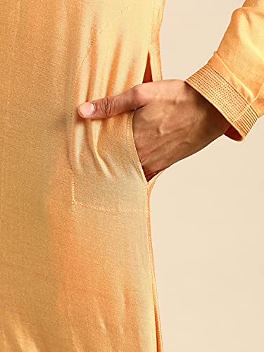 Image of Rajubhai Hargovindas Men's Banarasi Cotton Silk Thread Work Kurta Set With Churidar