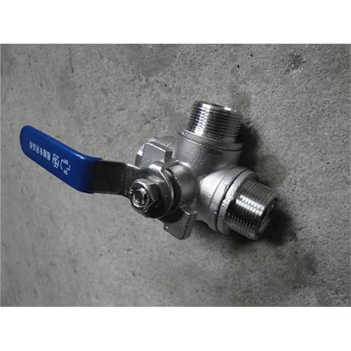 Válvula de bola de 3 vías de 1/2 pulgada macho hembra en acero inoxidable 304 5