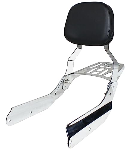 YHMOTO Passenger Sissybar Backrest with Luggage Rack Fits for Honda VTX 1300 1800 N/R/S Models 2002-2008 (Chrome)