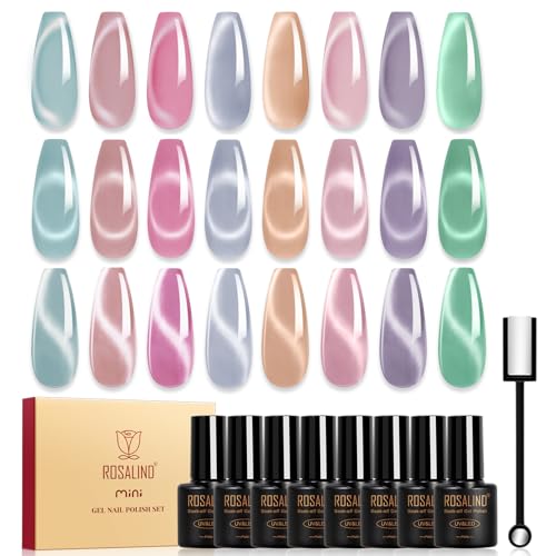 Set 8 Esmaltes Gel Cateye Pastel ROSALIND miniatura 1