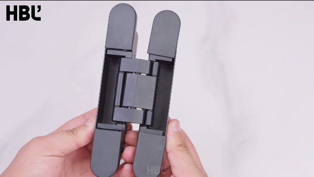 HBL' 2 Pack Hidden Door Hinges, 7 Inch Black Heavy Duty Hidden