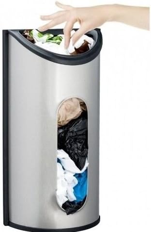 Grocery Bag Holder Wall Mount Storage Dispenser Plastic Kitchen Stainless Steel