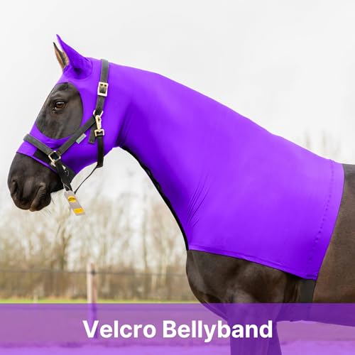 Image of Resistance Horse Hood Slinky Lycra Zippered Mane Braid Shoulder Guard - Horse Sleazy Slickers Care Sheet