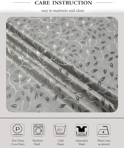 Image of FRESH FROM LOOM Grommet Room Darkening Curtains for Door 9 Feet |Big Window Curtain Premium Polyester Weaved Parda|Modern Parde for Living Room Bedroom|Jacquard Screens(Set of 3,Grey)