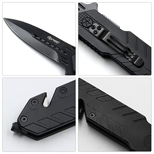 Dpnao Folding Knife Portable Pocket, Liner-Lock, Clip, Seatbelt Cutter, Glass Breaker For Emergencies, Edc Outdoor Camping Hunting, Excellent Support Tool For Fishing, Etc #TOP6