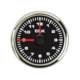 ELING 52mm (2'') Gauge Clock 12-Hour Format for Car Van Vessels with 8 Colors Backlight 12V 24V