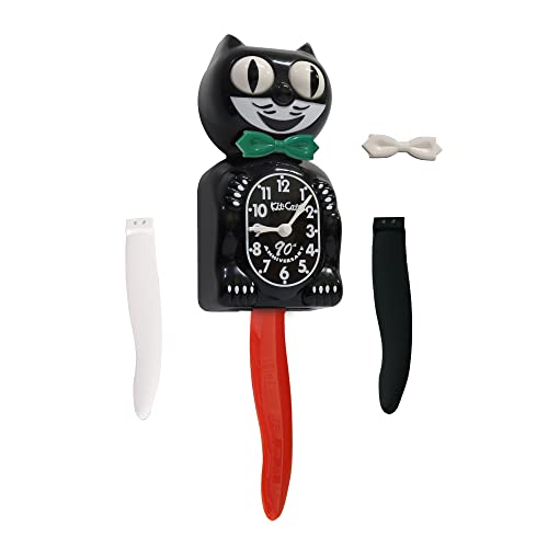 Kit Cat Klock The Original 90Th Anniversary Limited Edition With Collectors Box, Black Kit Cat Wall Clock With White Bow Tie, Pendulum Tail And Moving Eyes, Ideal As A Vintage Home Decoration #TOP2