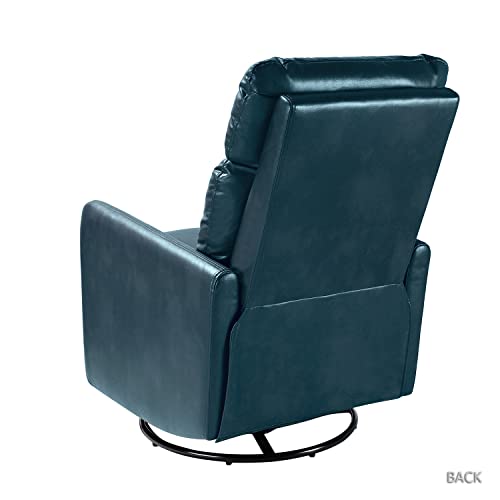 Ulala Home Faux Leather Recliner Chair, 360 Degree Swivel Rocking Recliner Sofa Armchair, Turquoise #TOP4