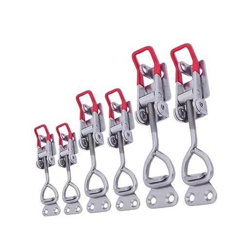 Housoutil 6pièces Pince à Bascule Verticale Loquet à Bascule Métallique Pince à Loquet Réglable Pour Armoires Boîtes Outils Manuels