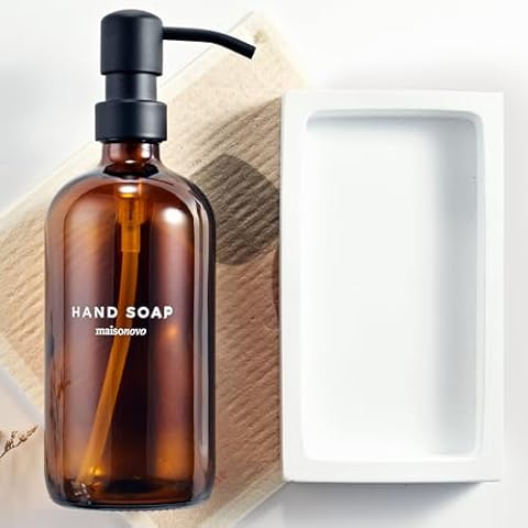 MaisoNovo Concrete Tray | White-Sink Tray for Bathroom CounterTop | Soap Dispenser Tray | Bathroom Trays for Counter | Soap Tray for Kitchen Cover