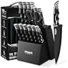 Huusk-Knife-Block-Set-with-Sharpener-Kitchen-Knives-Set-with-Wooden-Knife-Block-Ideal-Housewarming-Gifts-for-New-Home-Chef-Knives-with-Kitchen-Shears-Christmas-Gift-for-Men-Women-Black Huusk Knife Block Set with Sharpener - Kitchen Knives Set with Wooden Knife Block - Ideal Housewarming Gifts for New Home - Chef Knives with Kitchen Shears - Christmas Gift for Men Women - Black