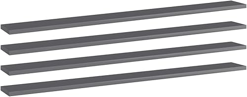 Miniatura 647 de Juego de 4 tableros de estantería, paneles de repuesto, unidades de almacenamiento, estantes de exhibición organizadores, gris hormigón, 31.5 x 11.8