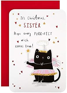 Hallmark Christmas Card for Sister - Cute A-meowzing Cat Design