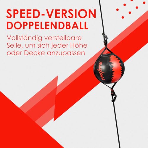 MaxxMMA Double End Speed Ball, Boxing Speed Ball, Reflex Dodge Ball, Punching Speed Ball, MMA Training Ball, einschließlich Pumpe, Schnüre, Ring Locking