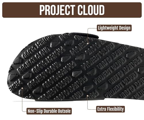Image of Project Cloud 100% Genuine Leather Sandals Women Dressy Beach Essentials Slides for Women Footwear - Lightweight with Memory Foam Insole Sandals for Women 2026 - Womens Slides