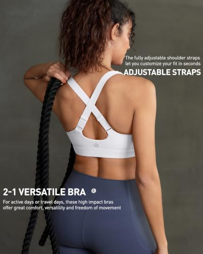 Image of RUNNING GIRL High Impact Sports Bras for Women, Adjustable Straps Bra High Support Workout Bra with Sewn in Pads