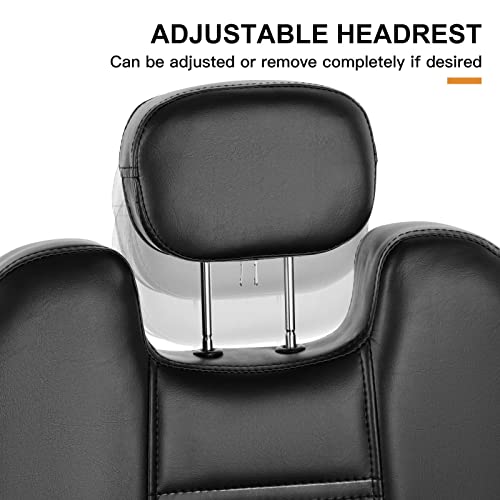 Artist Hand Barbers Chairs, Heavy Duty Hydraulic Reclining Salon Chair Spa Furniture Shampoo Reclining Extra Wider Seat Beauty Hair Salon Equipment(Black) #TOP7