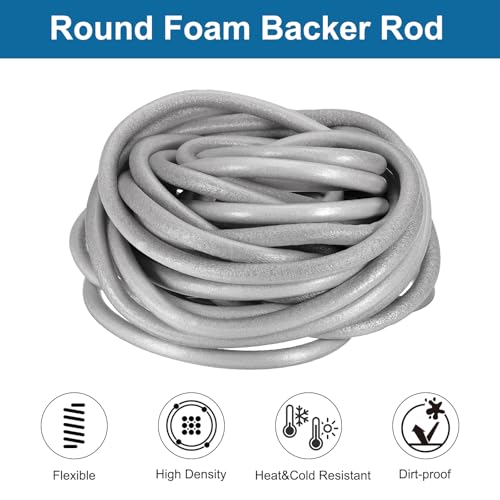 Image of PATIKIL 1 /2 inch x 33 ft Foam Backer Rod, Foam Caulk Saver Concrete Expansion Joint Filler Weather Strip for Sealing Concrete Gaps, Crack Joint Sealer, Grey
