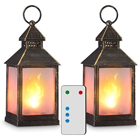 11" Vintage Style LED Lantern with Timer Cover