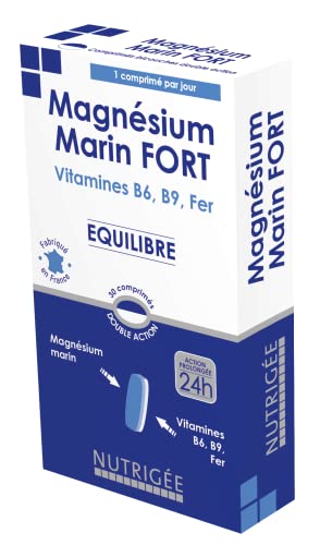 NUTRIGÉE - Magnésium Marin Fort - Équilibre - Anti-Fatigue - Réduit la Fatigue, Favorise Équilibre Psychique et un Système Nerveux Normalisé - 30...