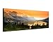Produktbild Paul Sinus Art Panoramabild auf Leinwand und Keilrahmen 120x40cm Nationalpark Bergsee Berge Wald Abendlicht