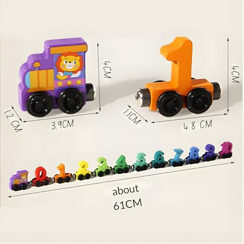 Image of Crackles Small Wooden Magnetic Digital Train Toy for Kids (0-10) | Montessori & STEM Learning Number Train with Engine | Early Learning Educational Toy for Toddlers & Preschool Kids