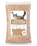 30L Cat Litter Wooden Pellets - Ultra Absorbent & Biodegradable Wood Pellet Cat Litter, Eco Friendly with Odour Control, Soft Non-Clumping Bedding Made from Virgin Scandinavian Timber