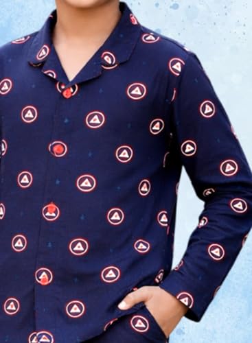 Image of 3BROS Kid's Pure Cotton Full Sleeves Night Suit /Dress for Boys /Girls Full Pajama & Top Sleep Suit Combo Set