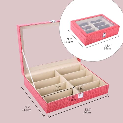 Image of AUTOARK Leather 8 Piece Eyeglasses Storage and Sunglass Glasses Display Case Organizer