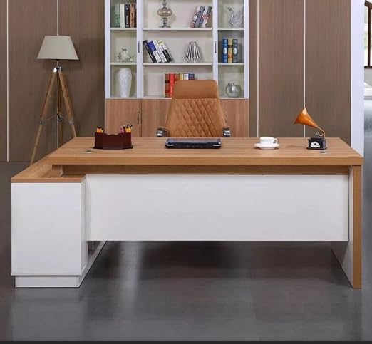 Image of Director & Executive for Office Desk Made in Particle Board with 2 Drawer & Storage, Openable Shutter, Side Unit Working Table 5-Year Warranty & Free Assembly (SCL-445)