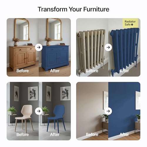 Chalk Based Furniture Paint, Night Sky Blue 1L, Matt Finish Shabby Chic, Chalk Paint Furniture & Walls, Quick Dry & 1 Coat, Hemway - Image 4