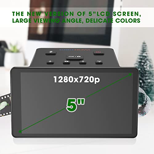 DIGITNOW 35mm フィルムスキャナー & スライドビューアー 大きな5インチLCDスクリーン付き スキャンされたカラー&B&Wネガティブ110,135,126 & Super 8 スライドして22MP JPEGデジタル写真に変換します