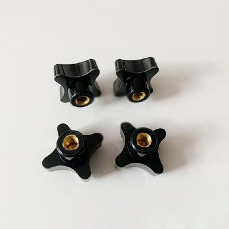 Generic 2PCS Four stars Nut Thumb handle Plum blossom Bakelite Nuts mechanical 40/50mm head Diameter M6 M8 M10 M12 - (Size: M12(50mm OD))