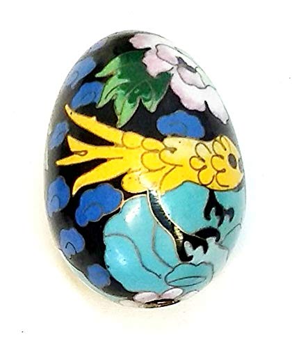 Home For ALL The Holidays Cloisonne Egg with Wood Base (D, 3 inch)