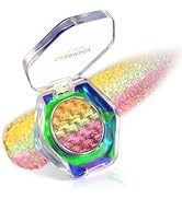 CHARMACY Chameleon Diamond Rainbow Eyeshadow, Multichrome Face Highlighter Palette, Multi-use, Lo...