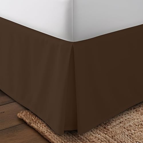 Utopia Bedding Queen Bed Skirt - Soft Quadruple Pleated Ruffle - Easy Fit with 16 Inch Tailored Drop - Hotel Quality, Shrinkage and Fade Resistant (Queen, Brown)