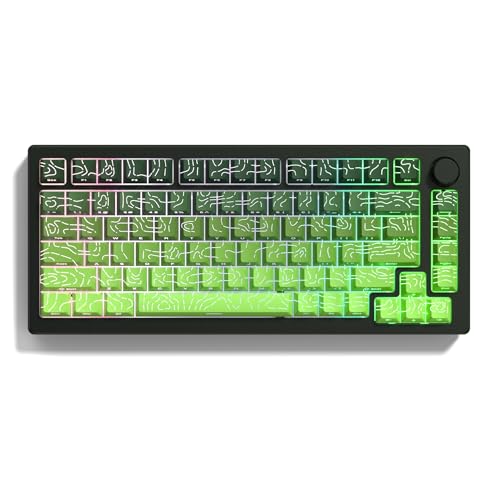 Image of dagaladoo Matcha /Green Keyboard keycaps,Double Shot PBT keycaps Topographic