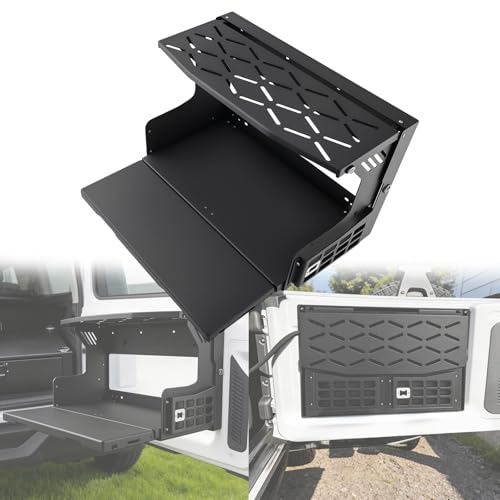 maXpeedingrods No-Drill Aluminum Tailgate Table for 2021-2026 Ford Bronco 2/4 Door Foldable Rear Door Molle Panel & Cargo Shelf Rust-Proof & Lightweight Storage Rack Fits Base/Big Bend/Badlands