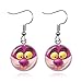 Produktbild Retro Cartoon Grinsekatze Ohrringe Alice im Wunderland Adventure Glas rund Haken Ohrringe Frauen Mädchen Modeschmuck