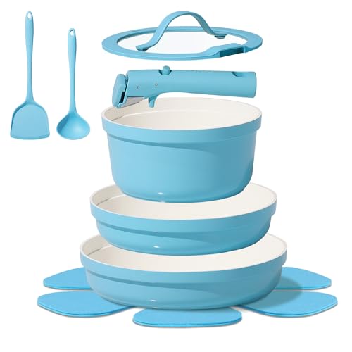 CAROTE 9pcs Non-Stick Pots and Pans Set