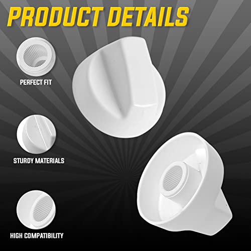 Seentech 4-Pack Universal White Control Knobs With 12 Adapters- Compatible With Oven/Stove/Range Universal Knobs Wide Application #TOP3