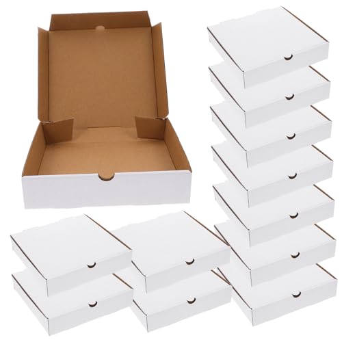SOLUSTRE Pizza Storage Containers 30pcs Kraft Pizza Boxes Corrugated Mat for Cookies Storage