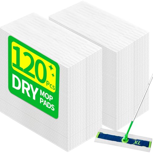 FURCIELOS XL Dry Sweeping Cloths Compatible with Swiffer Sweeper XL Mop, Disposable Sweeping Dry Pads Refill, Dry Floor Cloths to Clean Dust, Dirt, Pet Hair, 120 Count