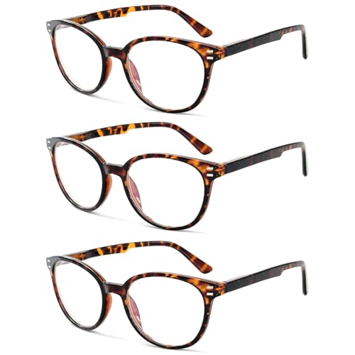Image of 3 Pack Reading Glasses Spring Hinge Stylish Readers Black /Tortoise for Men and Women