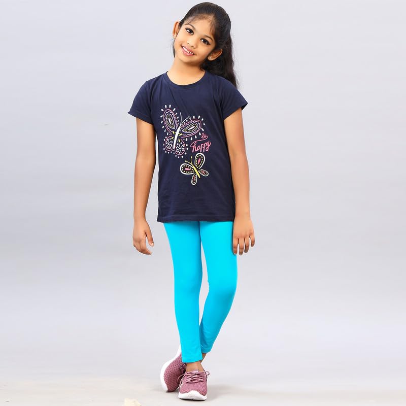 Image of ZION Leggings for Girls - Cotton Regular Fit Ankle Length | Soft & Comfortable | Perfect for Every Occasion - School, Play & Beyond | Multiple Sizes & Colors