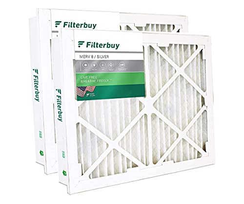 Filterbuy 20x25x5 Air Filter (2-Pack, MERV 8), Pleated Replacement HVAC AC Furnace Filters for Grille Honeywell (Actual Size: 19.75 x 24.75 x 4.38)