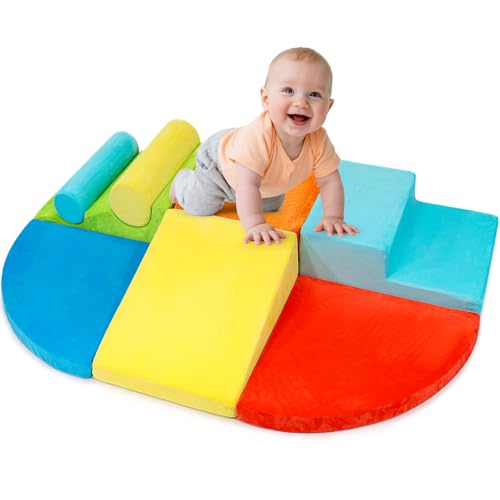 Naxudcoo Blocchi da costruzione in schiuma per bambini: set da arrampicata morbido per bambini – Pietre in schiuma per gattonare e arrampicarsi – Giocattoli per interni per bambini dai 1 ai 3 anni