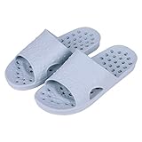 Shower Sandal Slippers Quick Drying Bathroom Slippers Gym Slippers Soft Sole Open Toe House Slippers, Grey, 7.5-9 Women / 6.5-8 Men