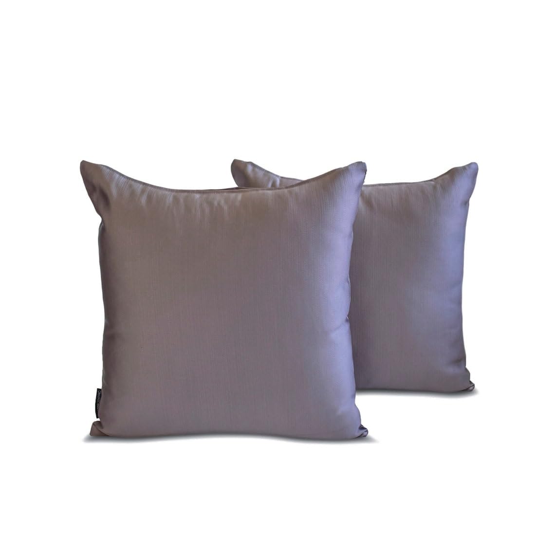The HomeCentric Decorative Cushion Cases Ash Purple Pack of 2, 50x50 cm (20"x20") Satin Solid Thow Cushion Case For Sofa, Solid Modern Style - Ash Purple Slub Satin โ image 1